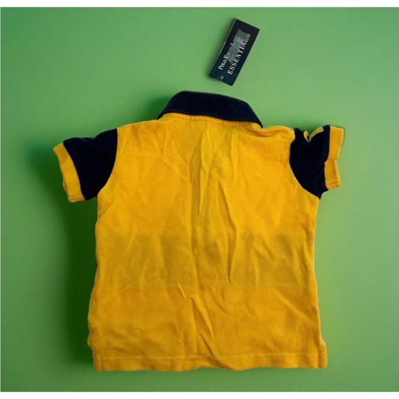 NWT POLO RALPH LAUREN BOY POLO SHIRT- SIZE 9M STRIPED YELLOW / NAVY - Picture 3 of 6